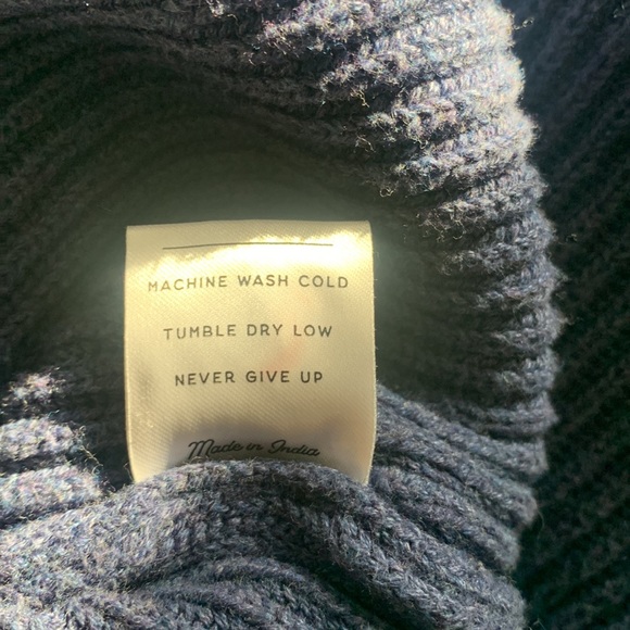 PACT Navy Heather V-Neck Sweater - Picture 8 of 9